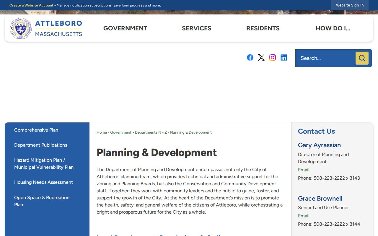 Attleboro neighbors image of the City Planning and Development map resources