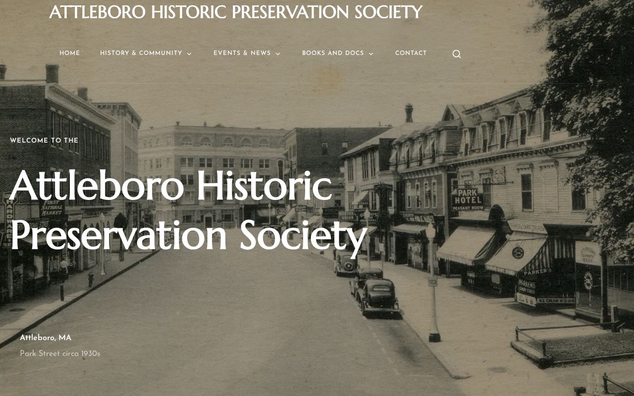 Attleboro previous residents source showing the Historical Preservation Society