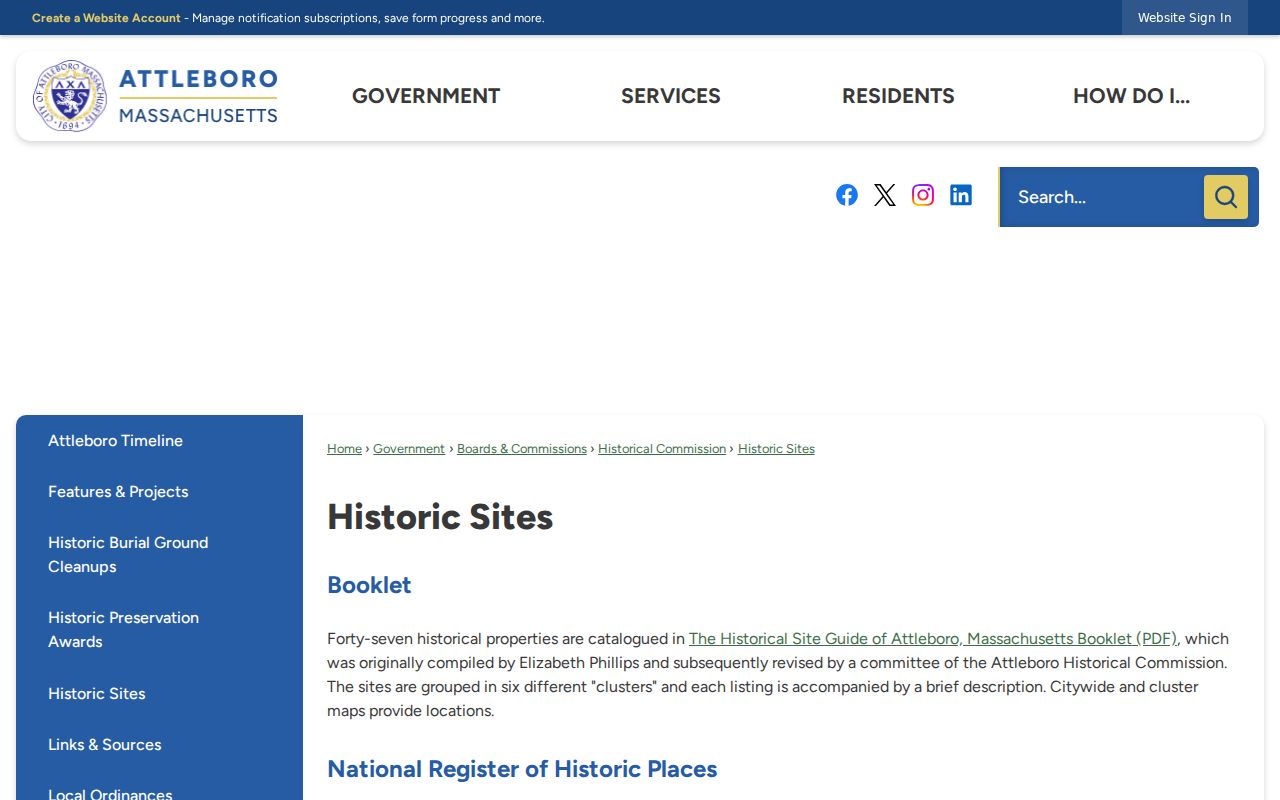 Attleboro neighbors image of the City historic-sites guide