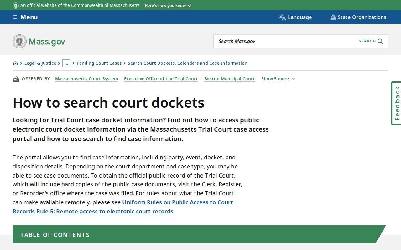 Attleboro resident lookup MassCourts search instructions