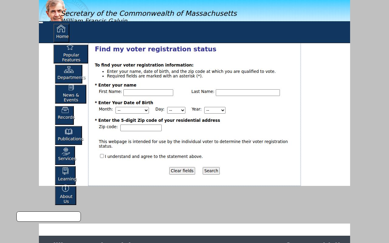 Attleboro resident lookup Massachusetts voter status form
